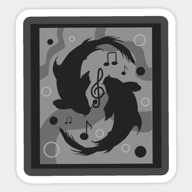 "Koi Fish and Treble Clef" Sticker by Shinwys22 